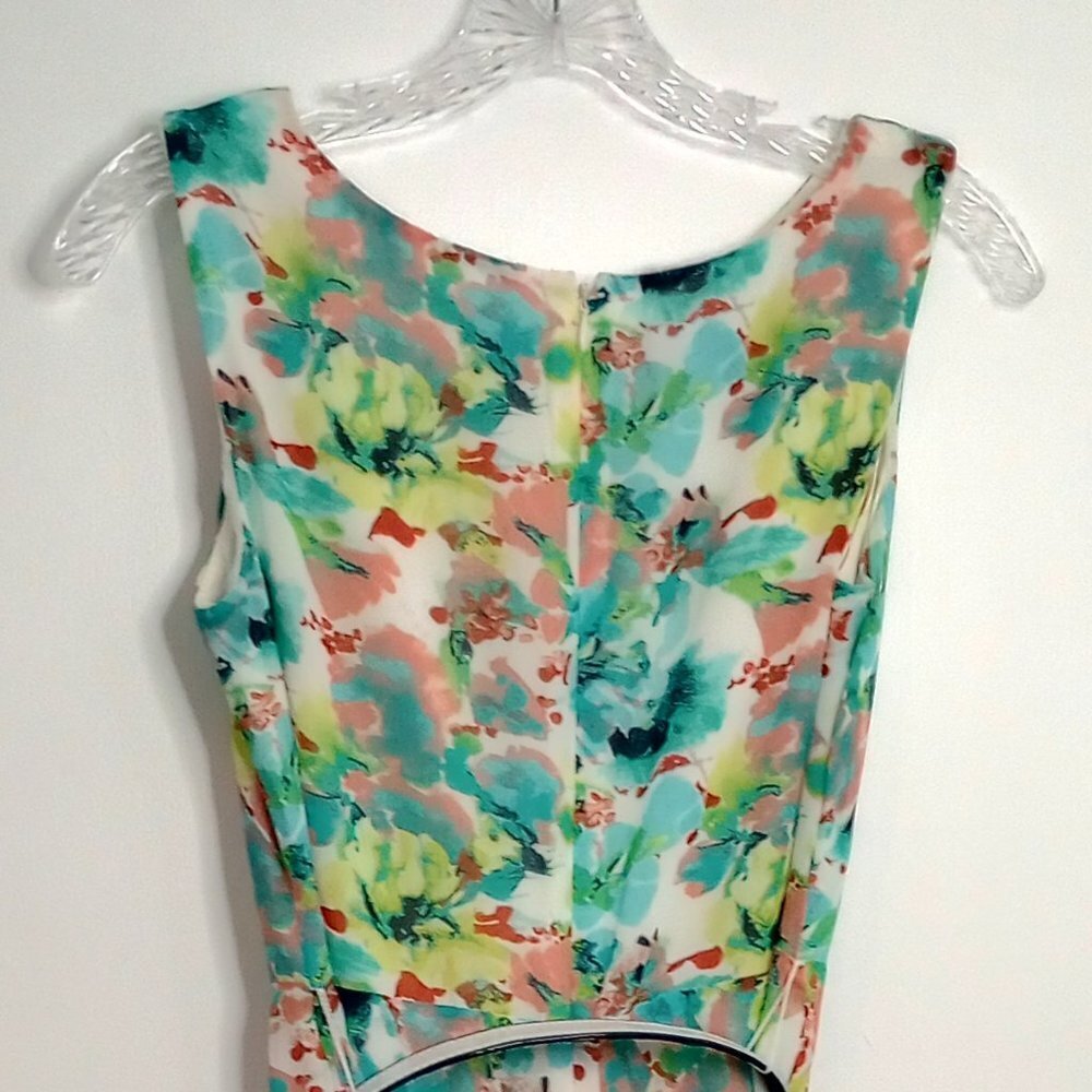 Evan Picone Black Label Watercolor Floral Midi Dress - Picture 8 of 12